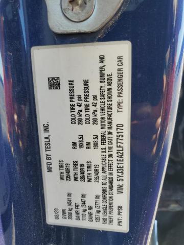 2020 TESLA MODEL 3 - 5YJ3E1EA2LF775170