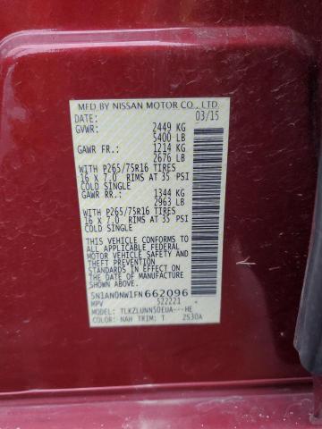 2015 NISSAN XTERRA X 5N1AN0NW1FN662096