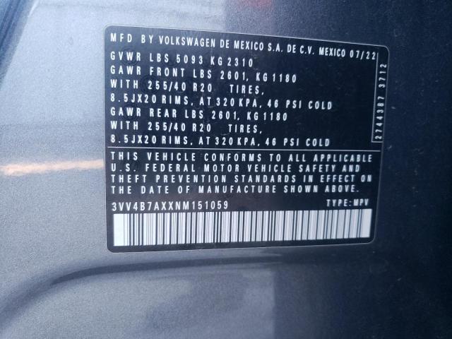 2022 VOLKSWAGEN TIGUAN SEL 3VV4B7AXXNM151059