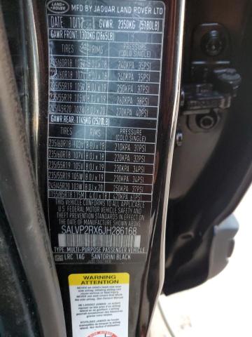 2018 LAND ROVER RANGE ROVE - SALVP2RX6JH286168