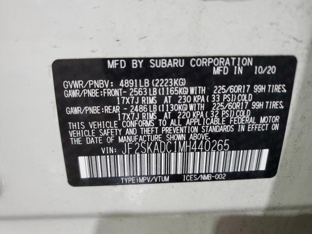 2021 SUBARU FORESTER JF2SKADC1MH440265