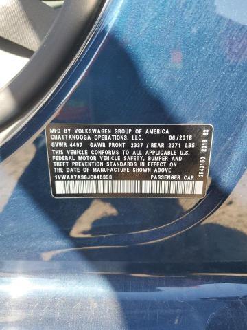 2018 VOLKSWAGEN PASSAT S 1VWAA7A38JC045333
