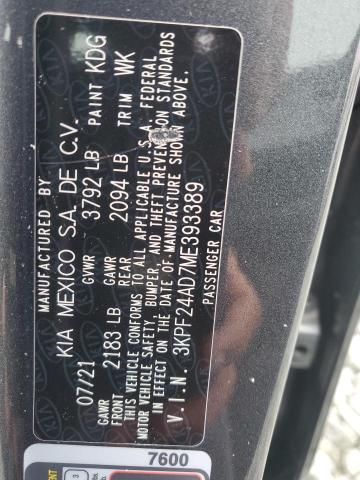 2021 KIA FORTE FE - 3KPF24AD7ME393389
