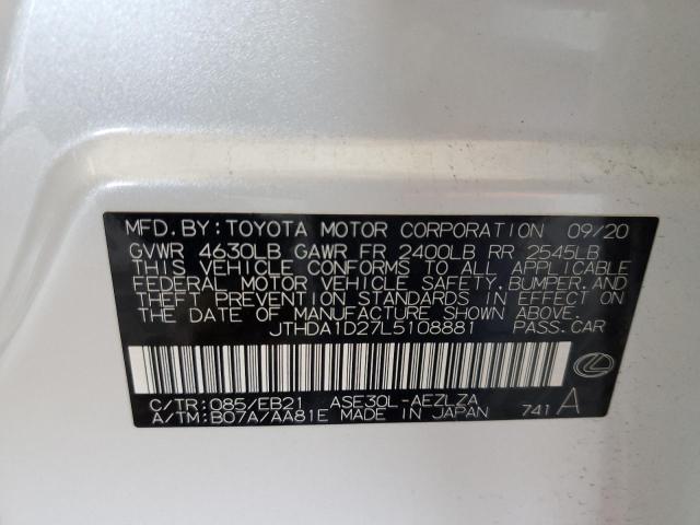 2020 LEXUS IS 300 PRE JTHDA1D27L5108881