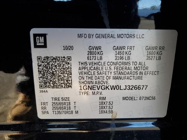 2020 CHEVROLET TRAVERSE L - 1GNEVGKW0LJ326677