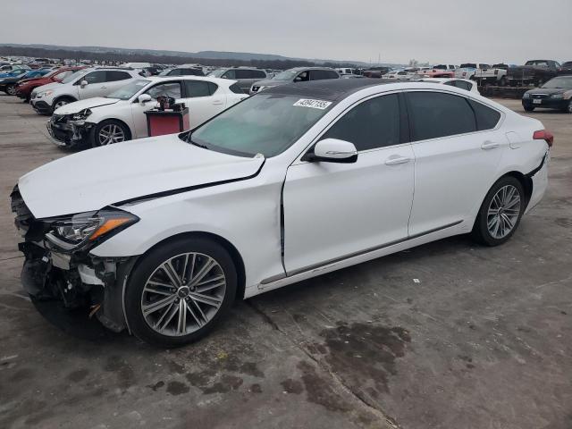 GENESIS G80 BASE 2018 white  gas KMHGN4JE9JU227923 photo #1