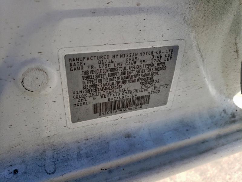 2016 NISSAN VERSA S - 3N1CN7AP4GL864262