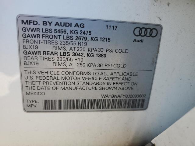 2018 AUDI Q5 PREMIUM - WA1BNAFY8J2093802