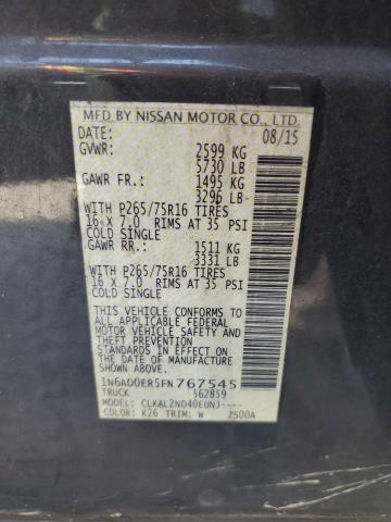 2015 NISSAN FRONTIER S - 1N6AD0ER5FN767545