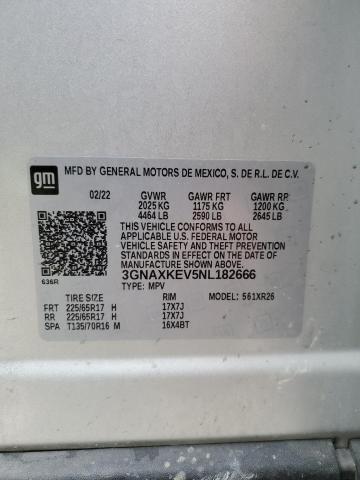 2022 CHEVROLET EQUINOX LT - 3GNAXKEV5NL182666