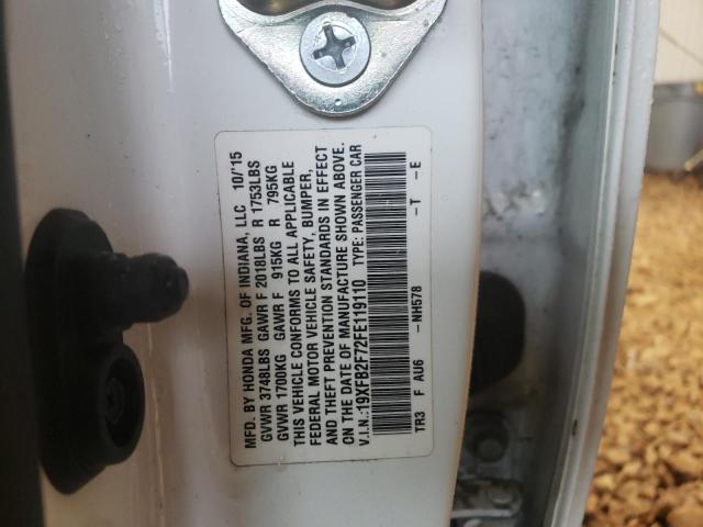 2015 HONDA CIVIC SE 19XFB2F72FE119110