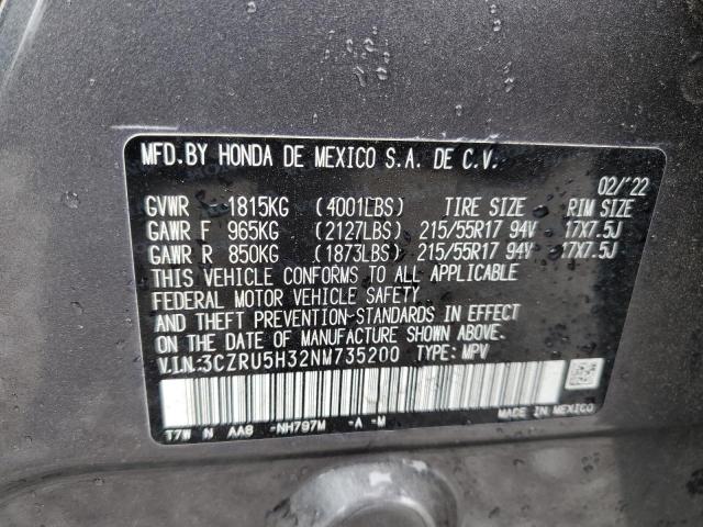 2022 HONDA HR-V LX - 3CZRU5H32NM735200