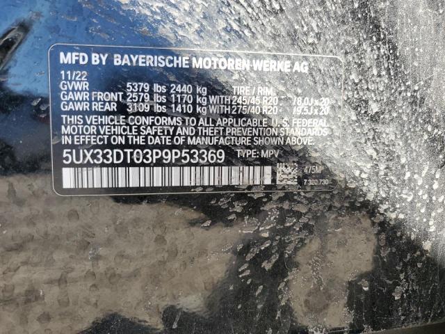 2023 BMW X4 XDRIVE3 - 5UX33DT03P9P53369