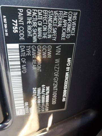 2022 MERCEDES-BENZ SPRINTER 1500 W1Z70FGY2NT109330