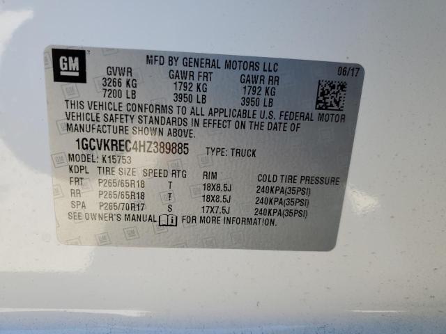 2017 CHEVROLET SILVERADO - 1GCVKREC4HZ389885