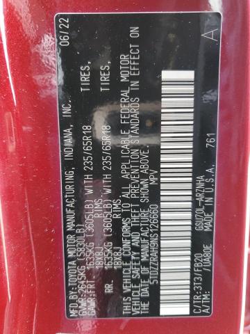2022 TOYOTA HIGHLNDER 5TDZZRAH9NS126660
