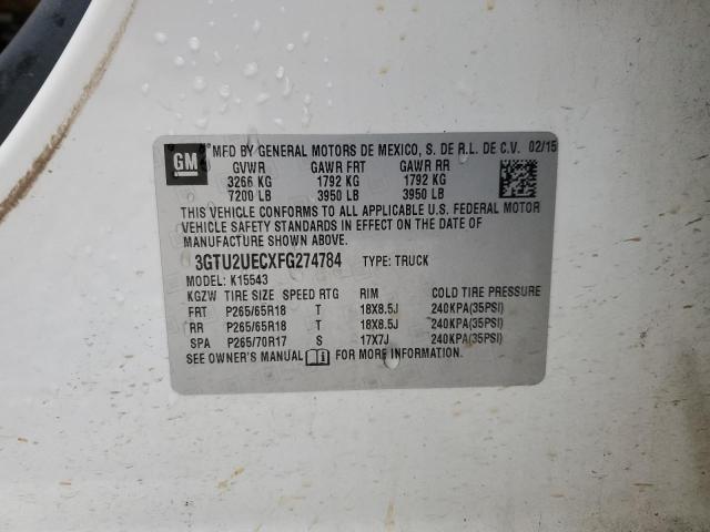 2015 GMC SIERRA K15 - 3GTU2UECXFG274784