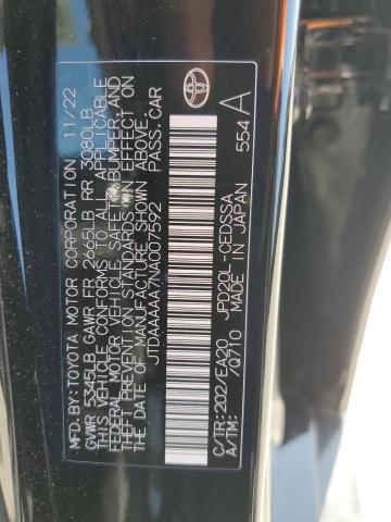2022 TOYOTA MIRAI LE JTDAAAAA7NA007592