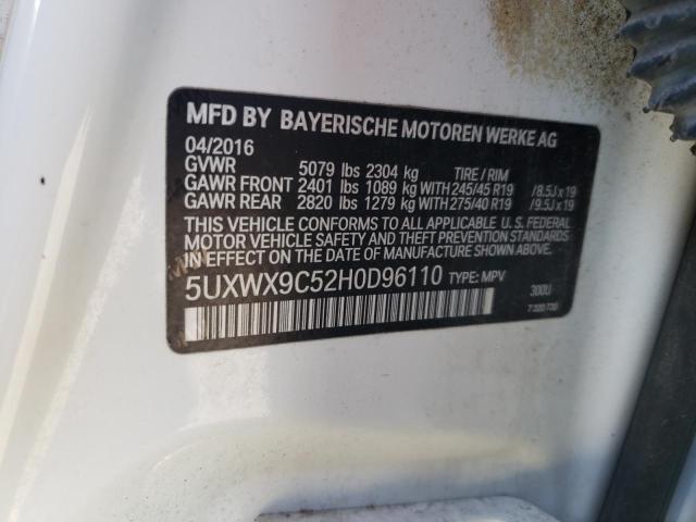 2017 BMW X3 XDRIVE2 - 5UXWX9C52H0D96110