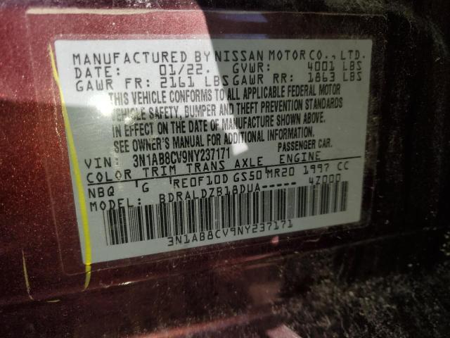 2022 NISSAN SENTRA SV - 3N1AB8CV9NY237171