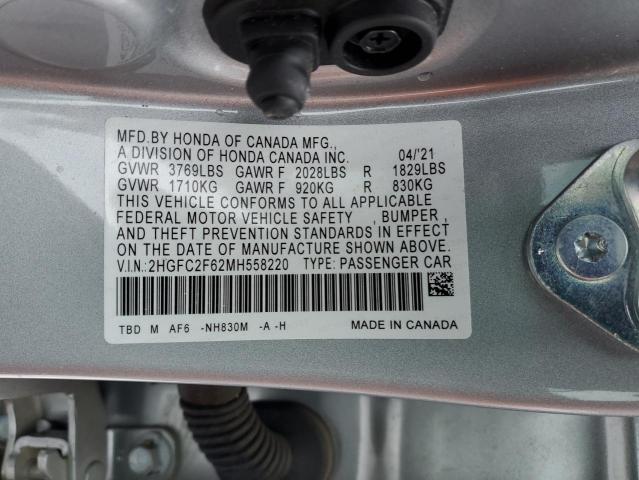 2021 HONDA CIVIC LX - 2HGFC2F62MH558220