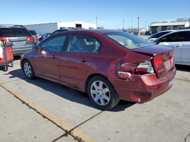 HONDA CIVIC LX 2008 red  gas 1HGFA16558L071609 photo #3