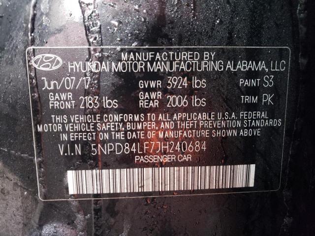 2018 HYUNDAI ELANTRA SE - 5NPD84LF7JH240684