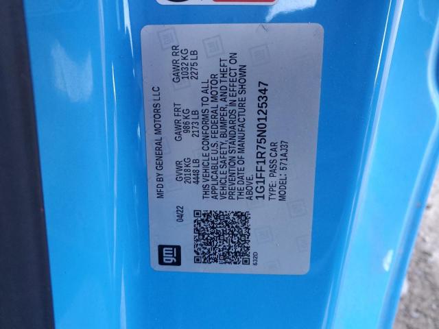 2022 CHEVROLET CAMARO LT1 1G1FF1R75N0125347