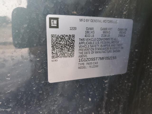 2021 CHEVROLET MALIBU LT - 1G1ZD5ST7MF052155