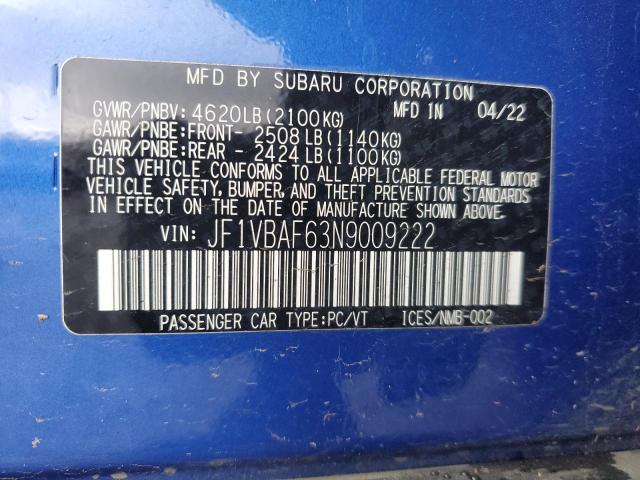 2022 SUBARU WRX PREMIU - JF1VBAF63N9009222