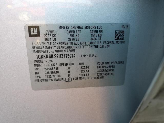2017 GMC ACADIA SLT - 1GKKNMLS2HZ175974