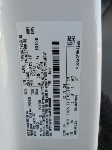 2018 FORD F150 SUPER - 1FTFW1E1XJFE49085