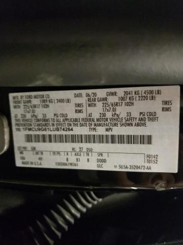 2020 FORD ESCAPE SE 1FMCU9G61LUB74264