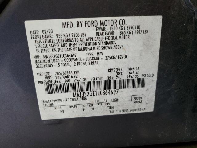 2020 FORD ECOSPORT S MAJ3S2GE1LC364697