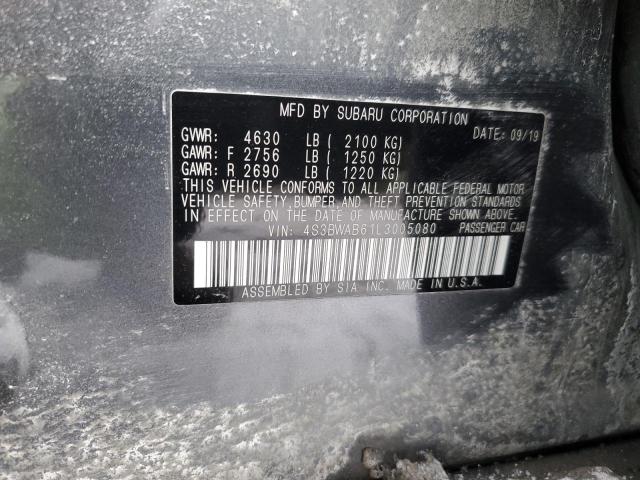 2020 SUBARU LEGACY 4S3BWAB61L3005080
