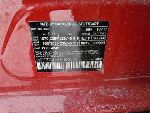 2018 MERCEDES-BENZ GLA 250 - WDCTG4EB8JJ463021