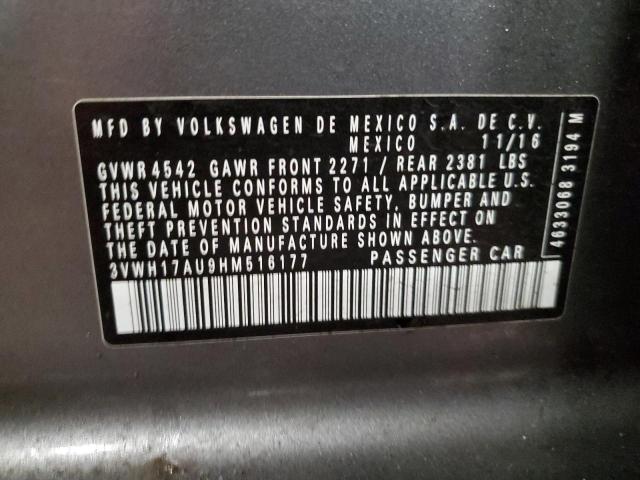 2017 VOLKSWAGEN GOLF ALLTR 3VWH17AU9HM516177