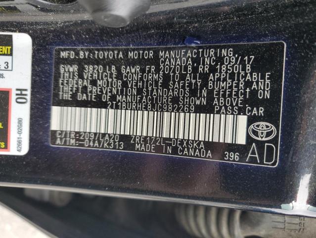 2018 TOYOTA COROLLA L - 2T1BURHE8JC982269