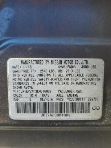 2019 INFINITI Q50 LUXE - JN1EV7AP3KM516802