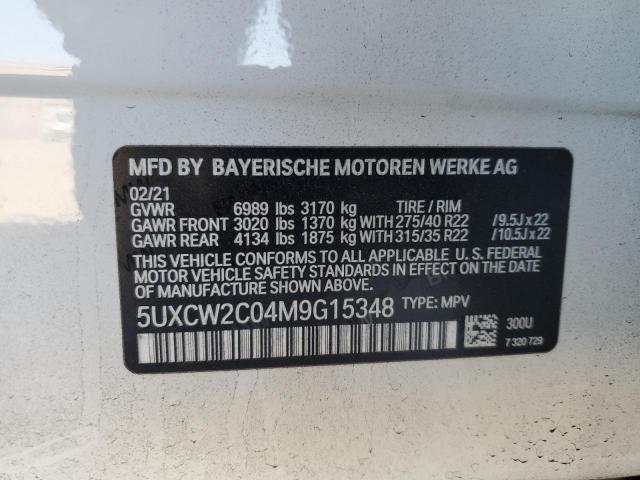 2021 BMW X7 XDRIVE4 - 5UXCW2C04M9G15348
