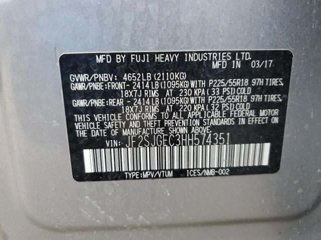 2017 SUBARU FORESTER 2 - JF2SJGEC3HH574351