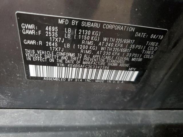 2019 SUBARU OUTBACK 2. - 4S4BSAFC3K3342386