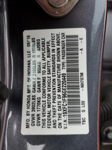 2016 HONDA CIVIC TOUR - 19XFC1F96GE220449