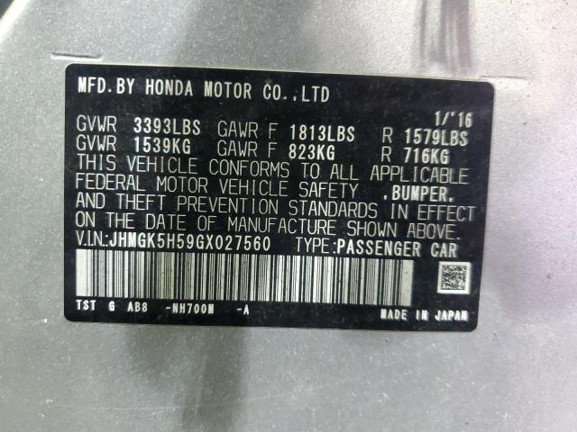 2016 HONDA FIT LX - JHMGK5H59GX027560