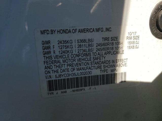 2018 ACURA MDX - 5J8YD3H35JL002030