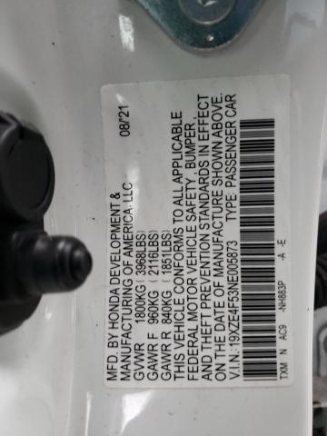 2022 HONDA INSIGHT EX 19XZE4F53NE005873