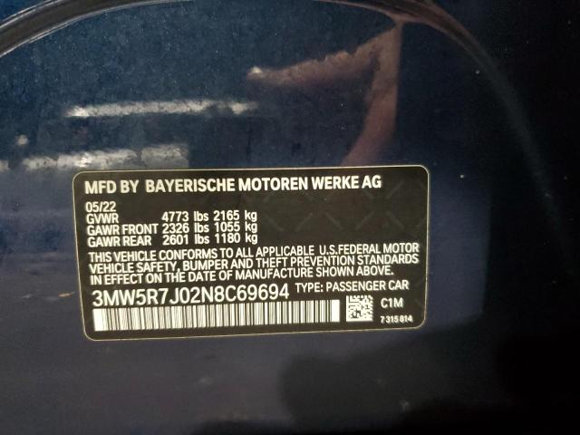 2022 BMW 330XI - 3MW5R7J02N8C69694