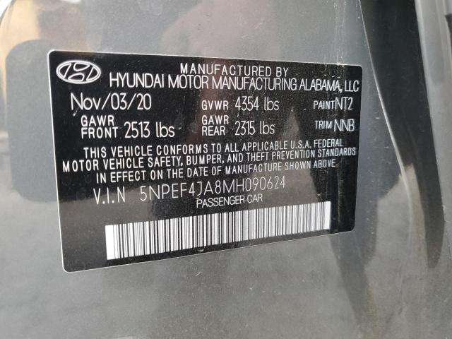 2021 HYUNDAI SONATA SEL 5NPEF4JA8MH090624