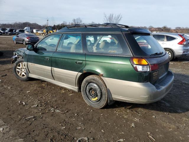 SUBARU LEGACY OUT 2002 green  gas 4S3BH686X27662398 photo #3