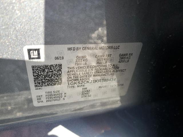 2019 GMC YUKON DENA 1GKS2CKJ1KR388434